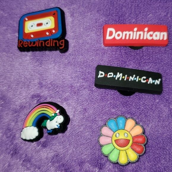 10 Dominican Republic Puerto Rico Boom Box Rainbow Crocs Jibbitz Shoe Charms - Picture 4 of 5